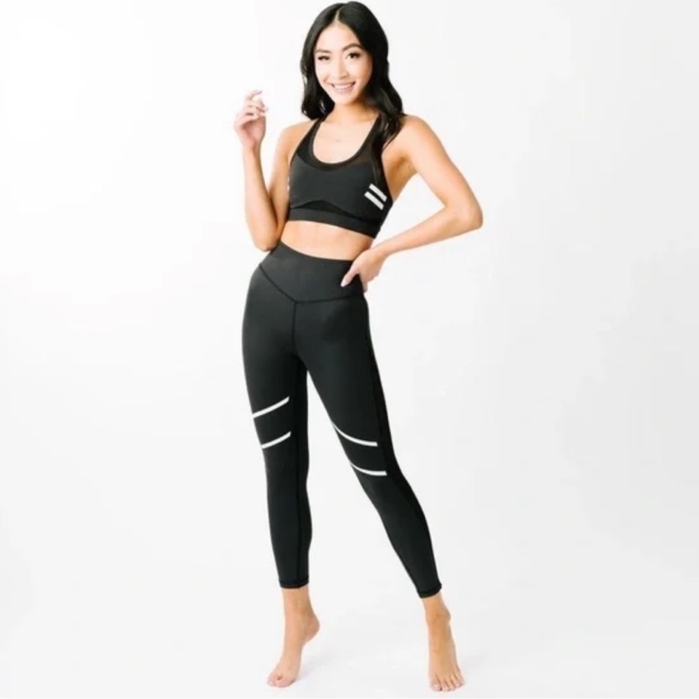Zyia Active Black mesh Reflective Light and Tight Hi-Rise 7/8 leggings size 6-8 - Picture 14 of 14